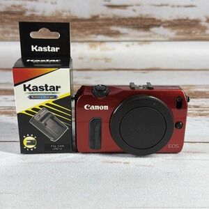 Canon EOS M Mirrorless Digital Camera Body Red w/ New Battery & Charger